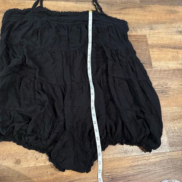 Free People Black Sleeveless Romper Frayed Edges Boho Whimsygoth Size L READ - Picture 10 of 10